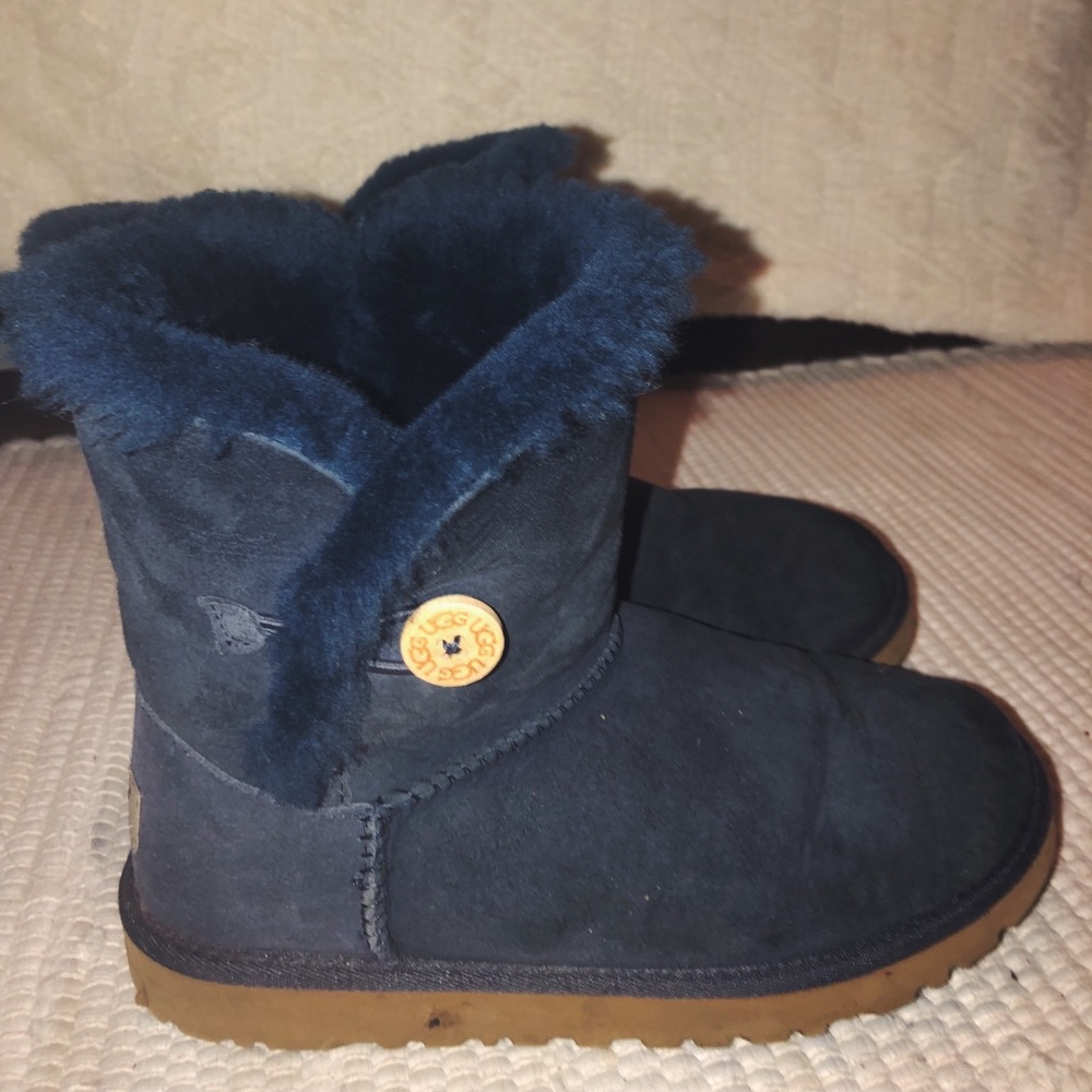 Navy Blue Bailey Button Uggs